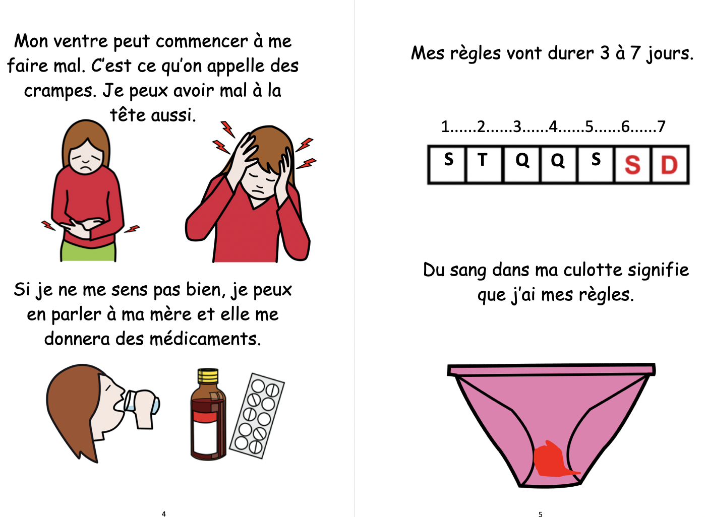 Mini-book - histoire sociale - j'ai mes menstruations